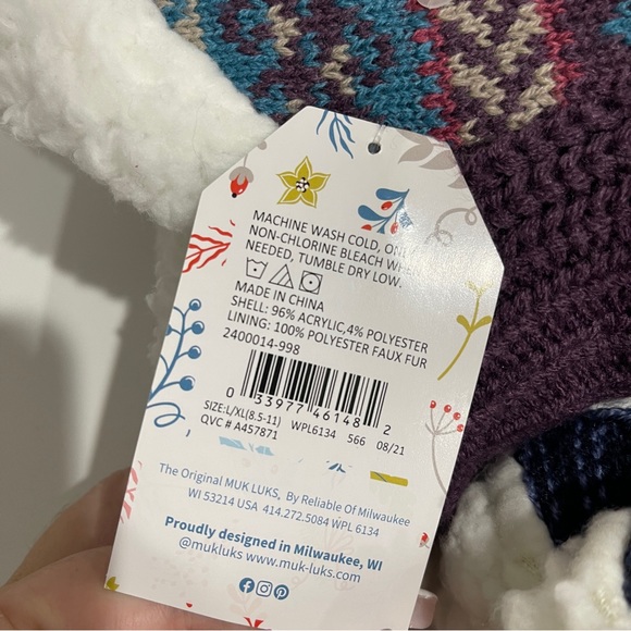 Muk Luks slipper socks (2 pairs) - Picture 3 of 3